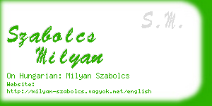 szabolcs milyan business card